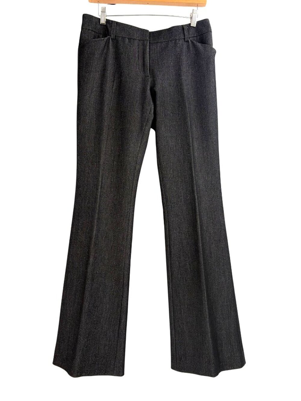 Centre Ville Paris Womens Size 4 Grey Bootcut Trouser Pants Minimalist Career